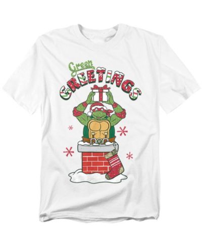 Teenage Mutant Ninja Turtles Men's Greetings Christmas Scene T-Shirt