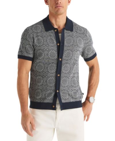 Мужской поло-свитер Nautica Jacquard Classic-Fit с пуговицами