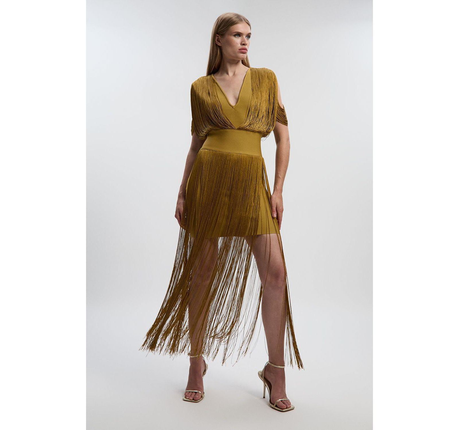 Женское платье Karen Millen Bandage Knit с бахромой