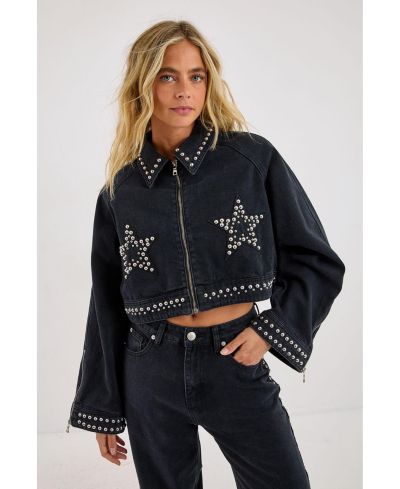 Nasty Gal Женский Studded Denim Jacket
