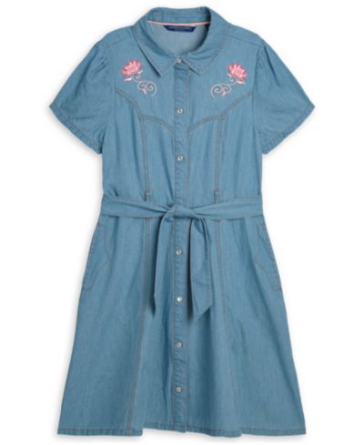 Детское джинсовое платье-рубашка SCOTCH & SODA Embroidered Short-Sleeve