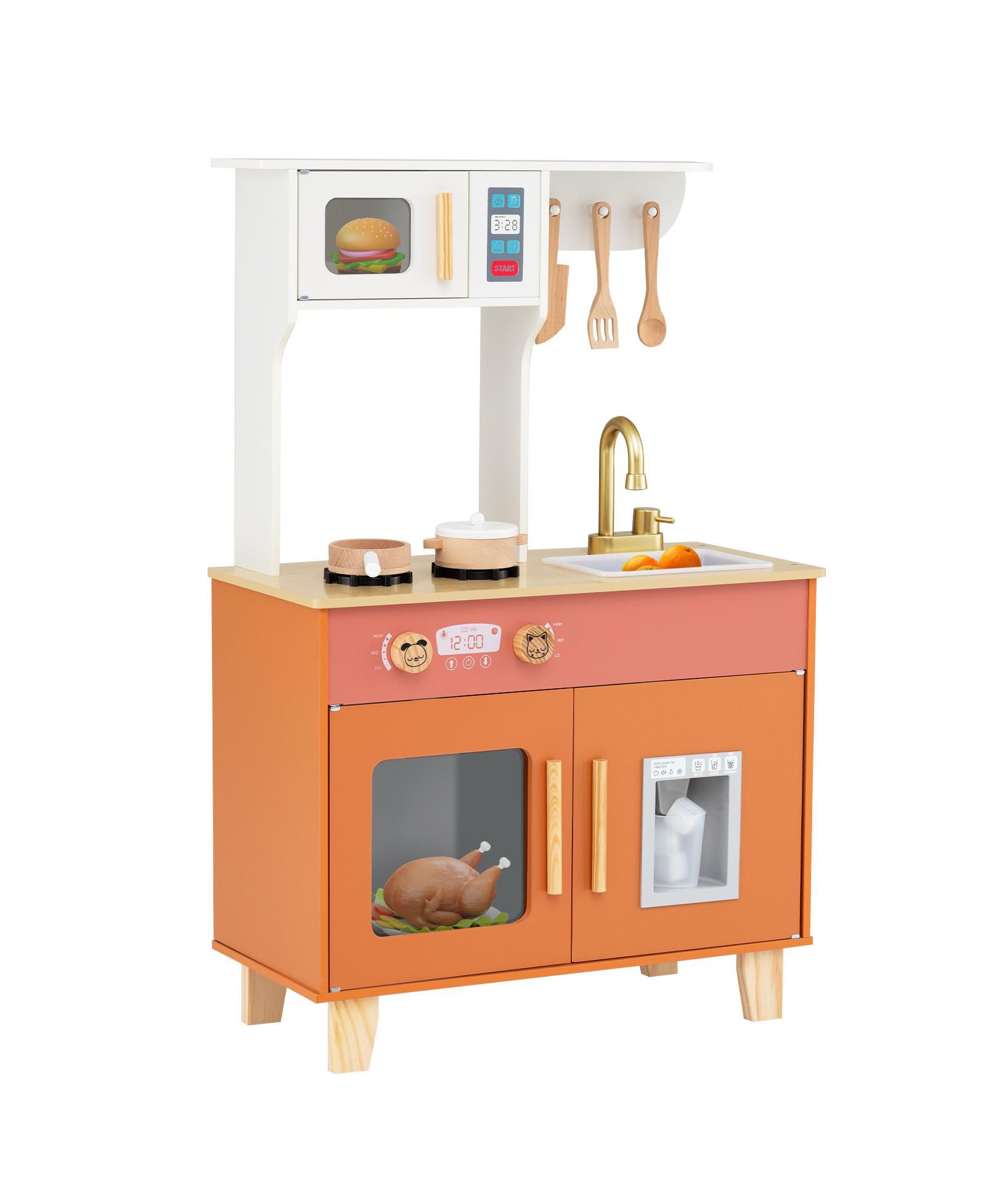 Детская игровая кухня Mecale с микроволновкой для мальчиков и девочек 3-6 лет