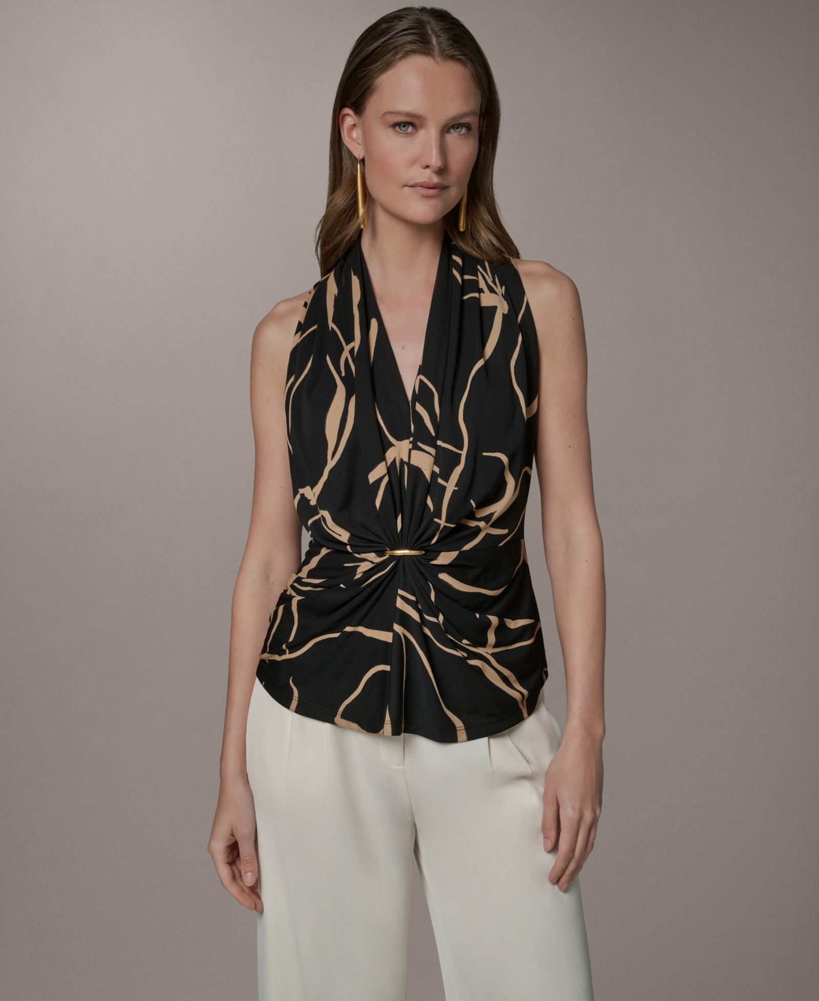 Donna Karan New York Женский топ с V-образным вырезом