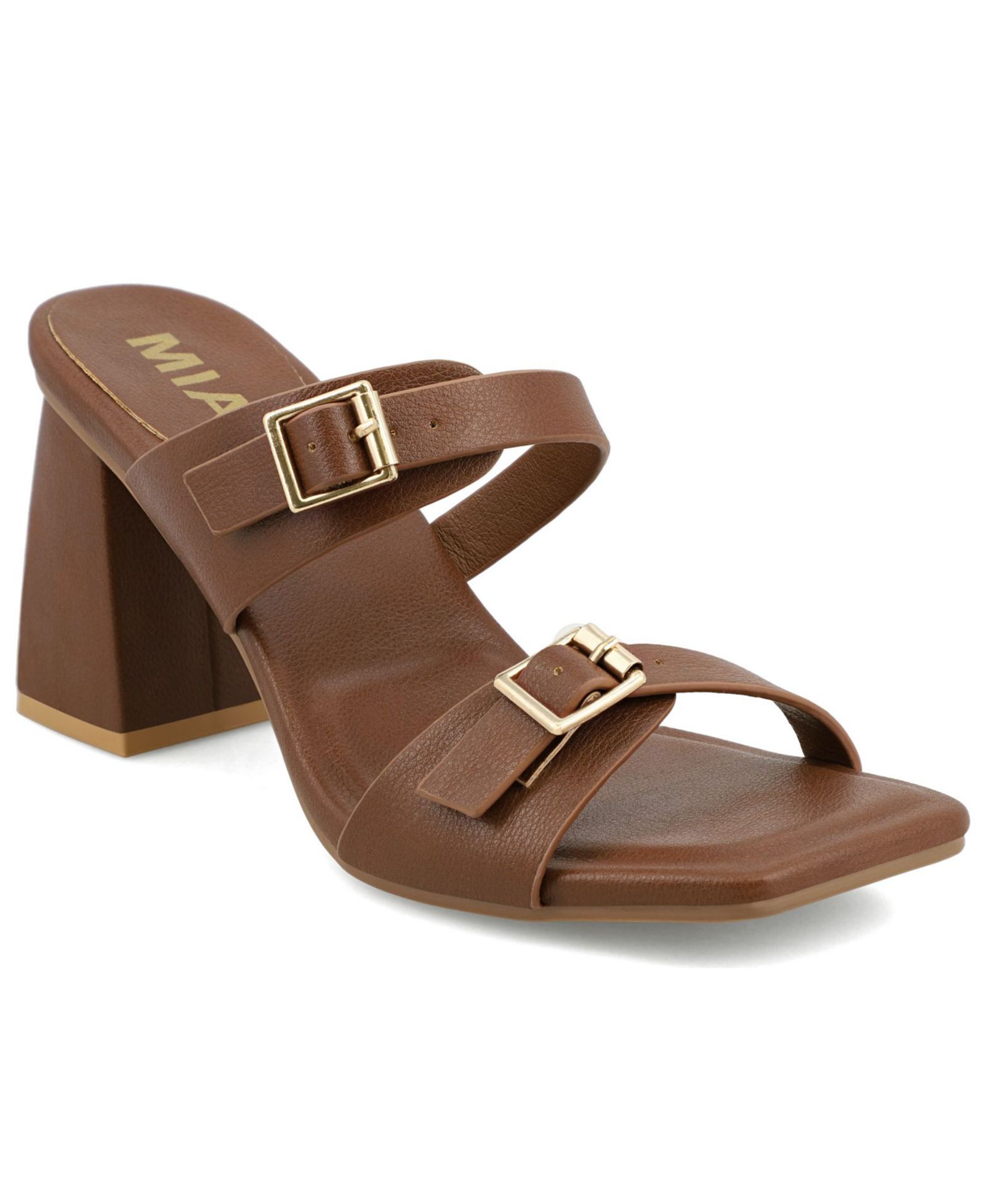 Женские босоножки на каблуке MIA Rene Double Buckle Block Heel