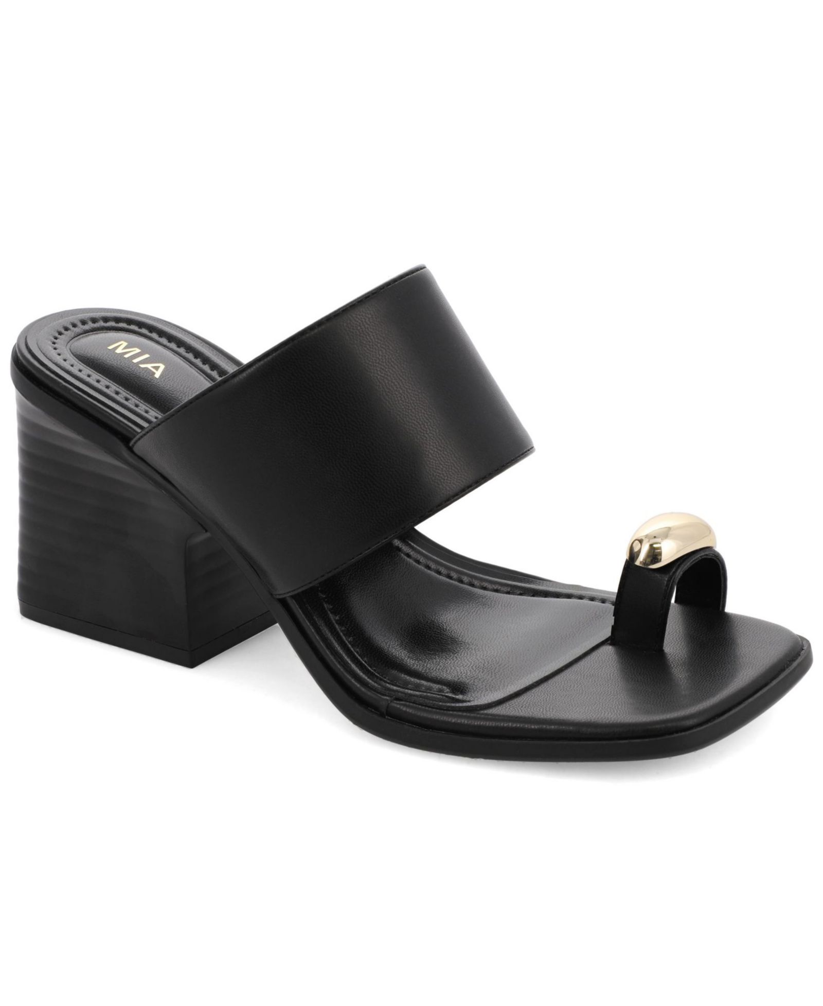 MIA Women's Fawn Block Heel Toe Ring Dress Sandals