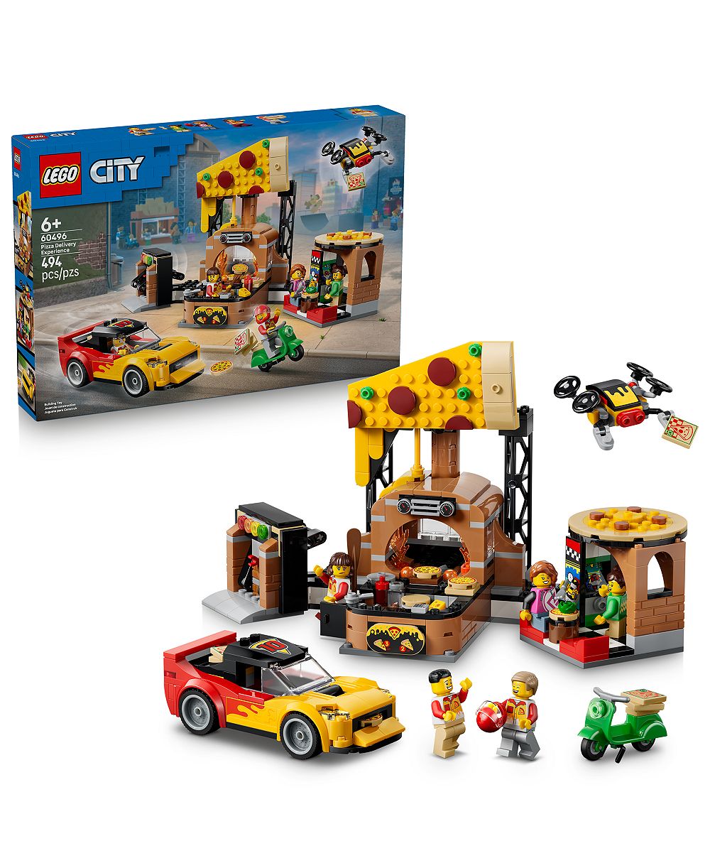Конструктор LEGO® City Pizza Delivery Experience with Vehicles 60496, 494-Piece Building Set, Ages 6+