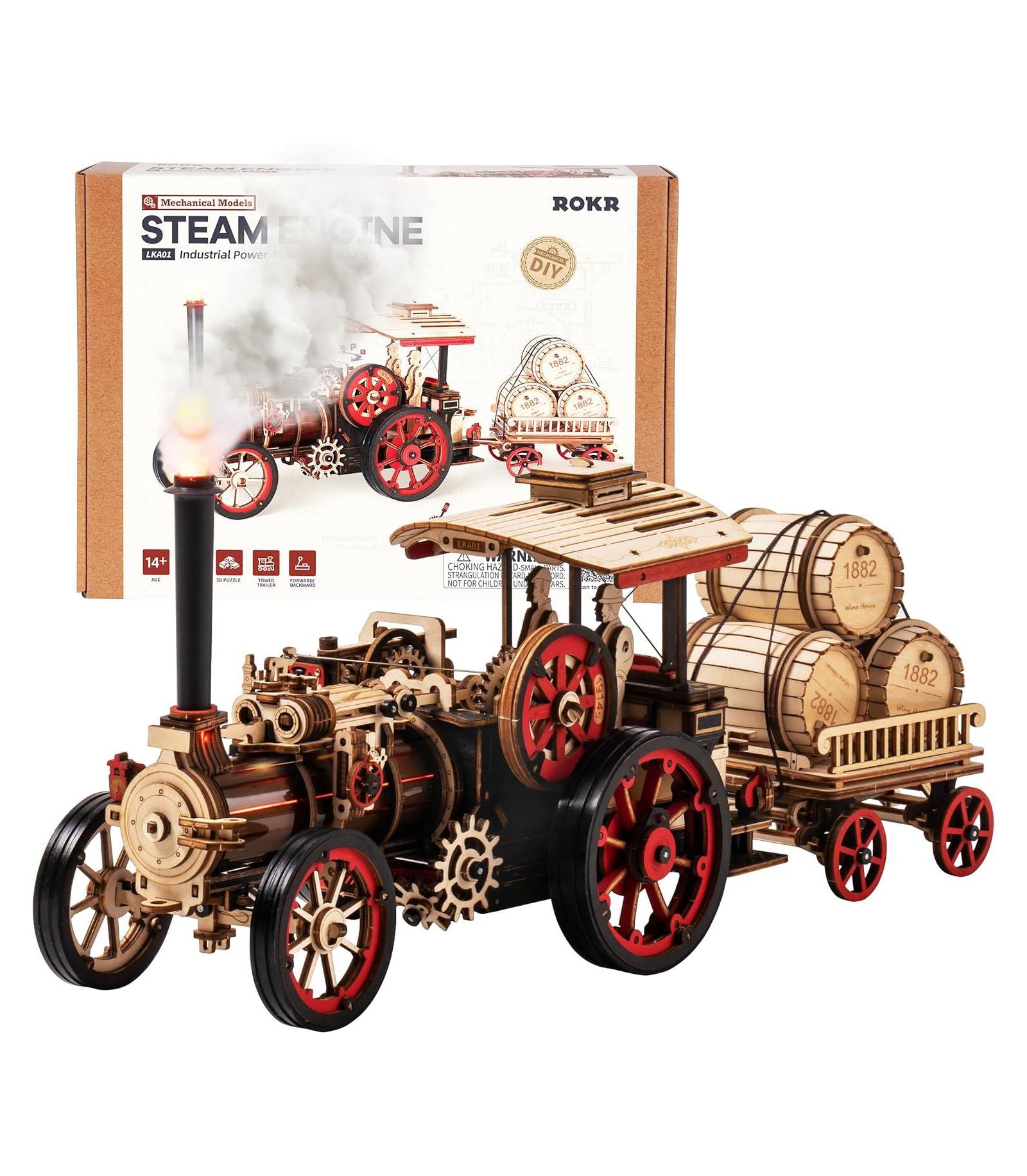 3D пазл Robotime для взрослых, электрическая модель винтажного автомобиля Steam Engine, 469 шт