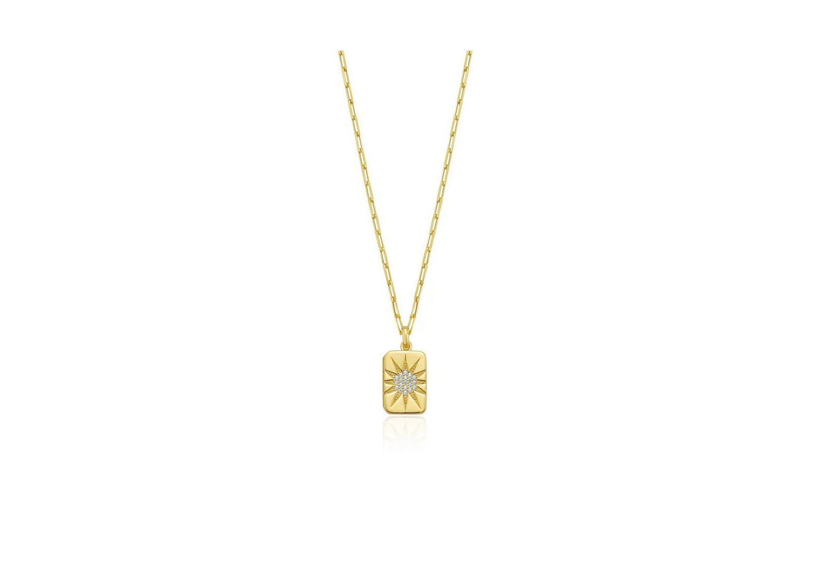 The Lovery Starburst Locket Necklace 14K Gold-Plated Sterling Silver