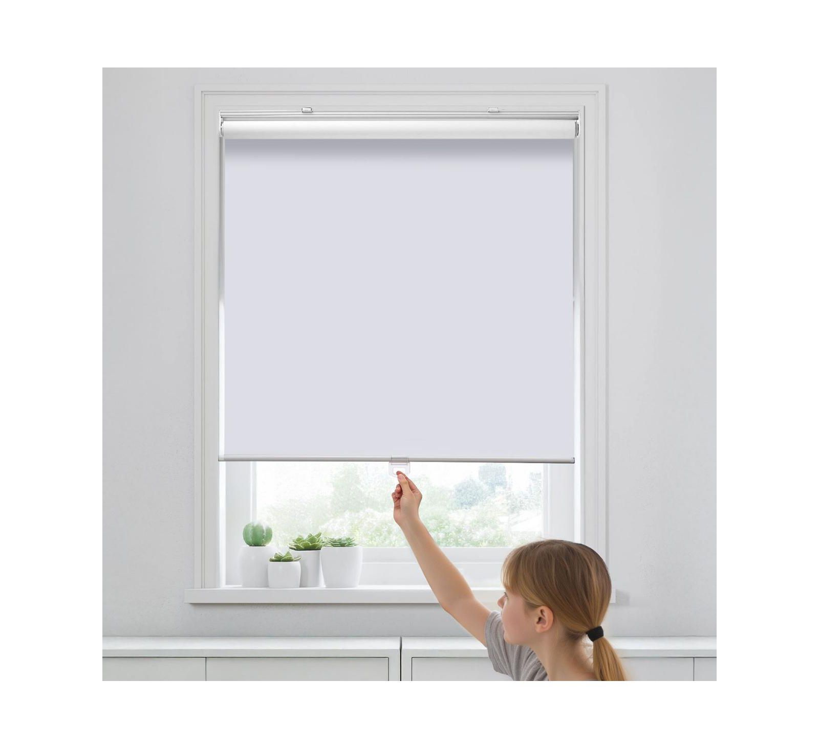 LAOTIES Cordless Blackout Roller Shades, 34 x 72 in, Thermal Insulated Pull-Down Window Blinds