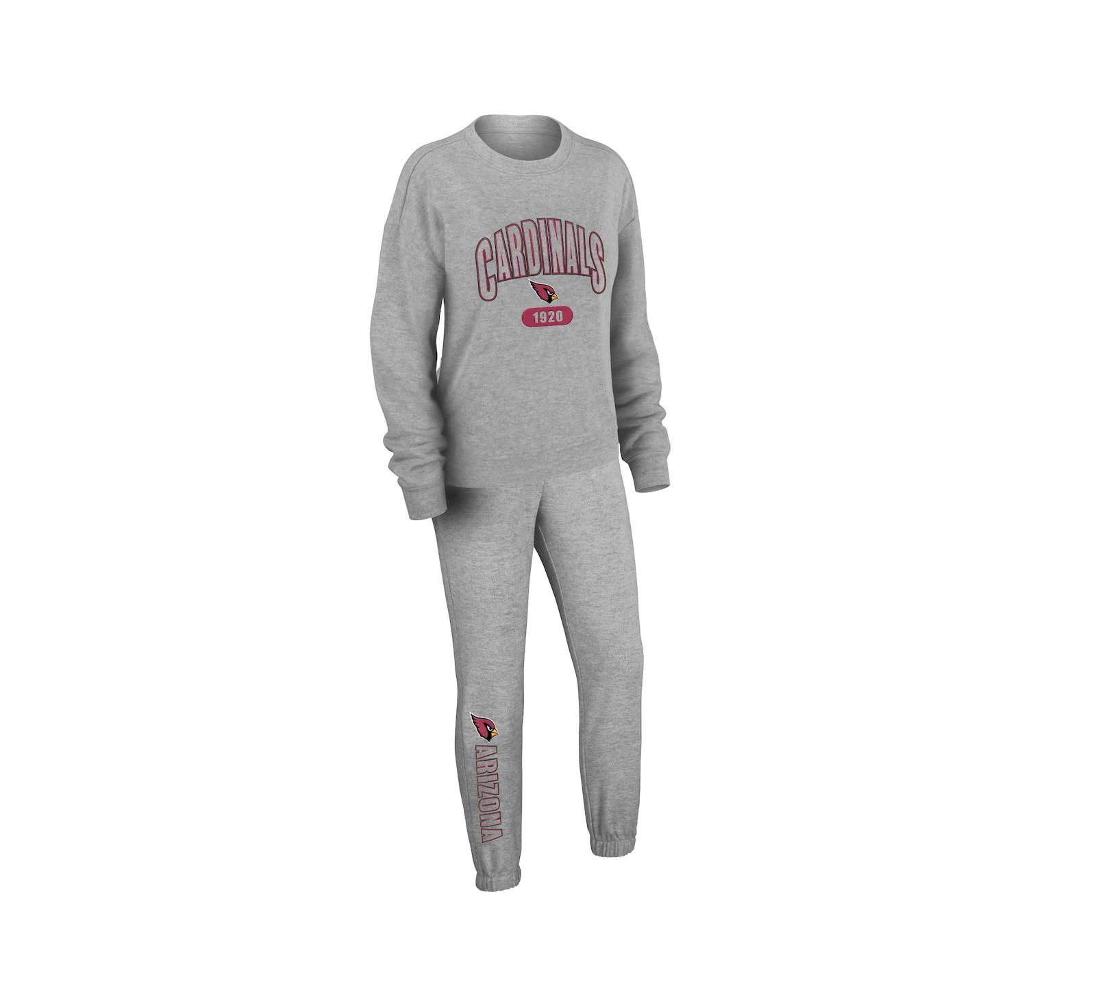 Женский комплект WEAR by Erin Andrews Heather Gray Arizona Cardinals Knit Long Sleeve T-Shirt & Pants