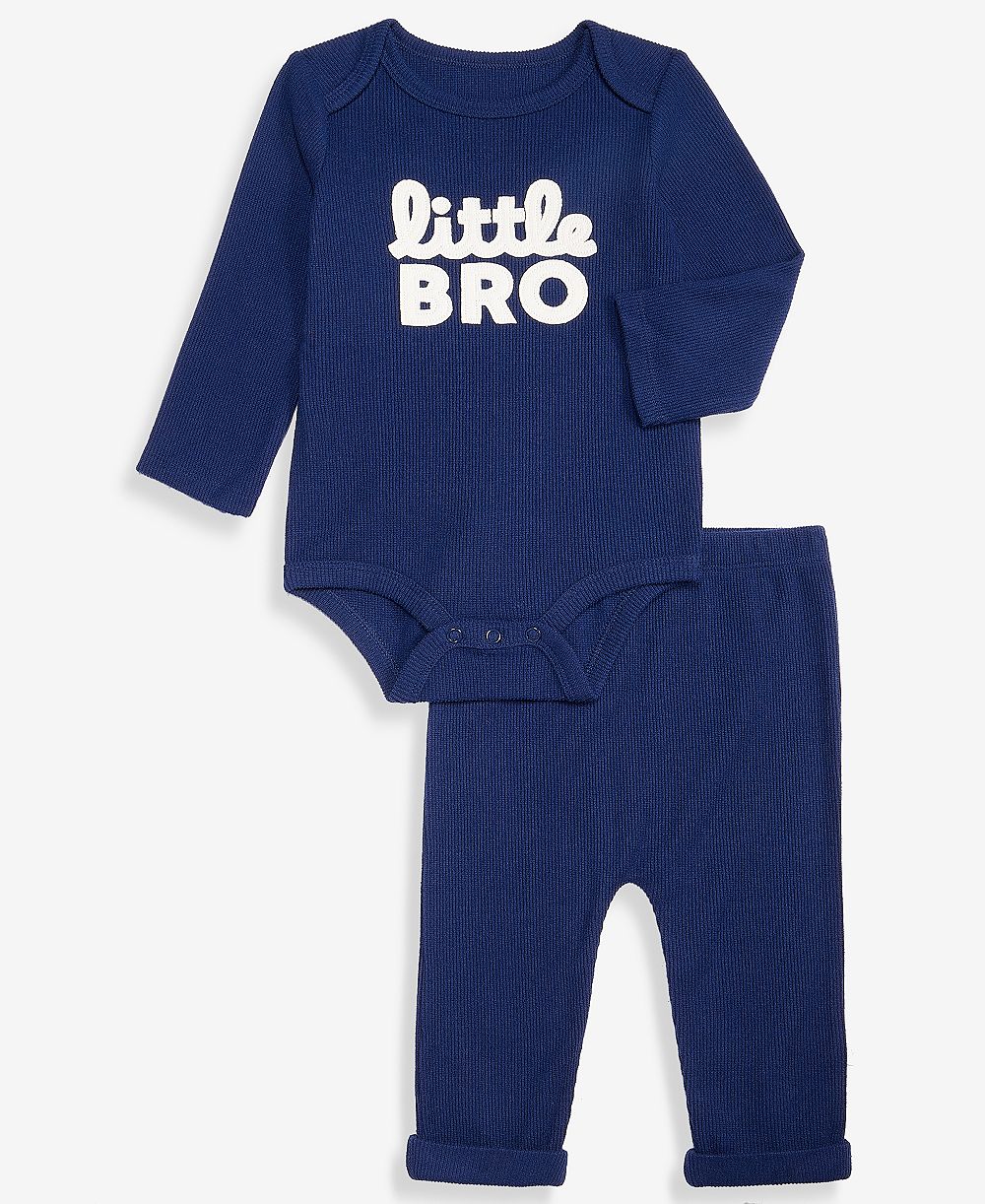 First Impressions Baby Boys' Little Bro Bodysuit & Pants, 2-Piece Set, Macy's Exclusive