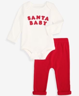 First Impressions Baby Boys' or Baby Girls' Baby Santa Bodysuit & Pants, 2-Piece Set, Macy's Exclusive