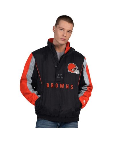 Starter Men's Black Cleveland Browns Thursday Night Gridiron Half-Zip Jacket