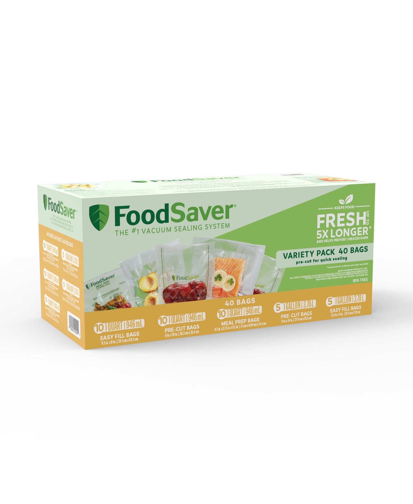 FoodSaver Vacuum Sealing Variety Pack, 40-Count