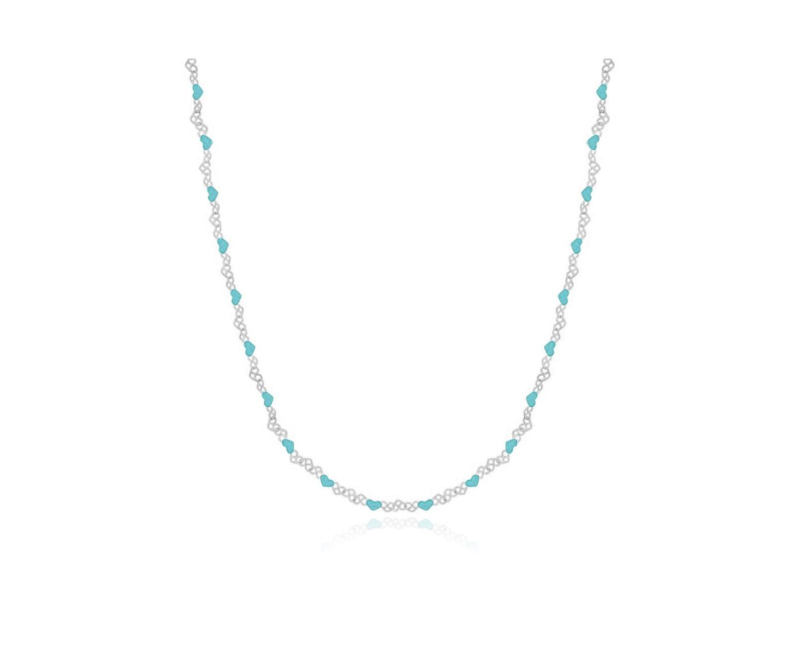 Серебряное ожерелье The Lovery Blue Enamel Heart Link из стерлингового серебра