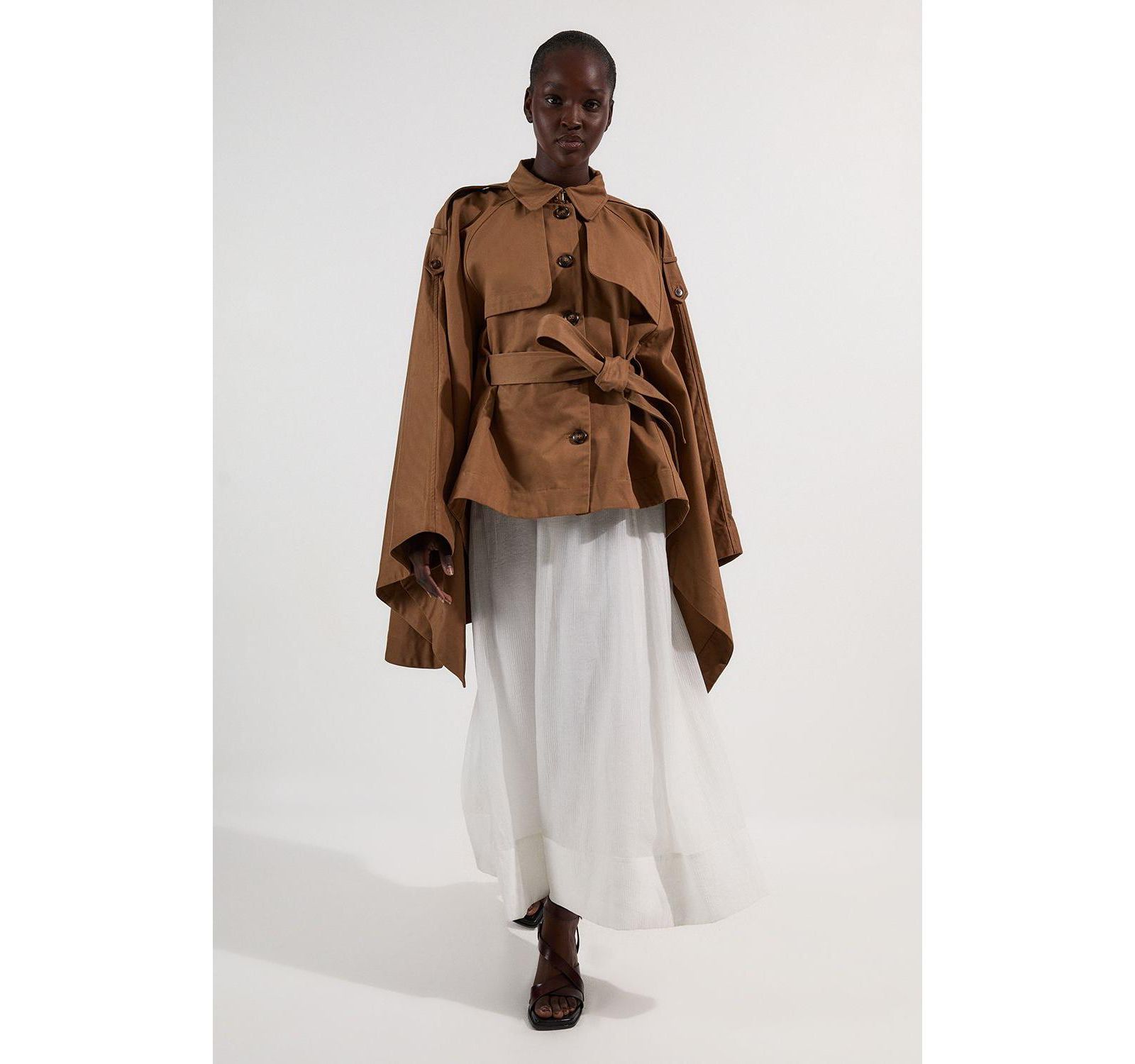 Karen Millen Women's Cape Detail Trench Coat