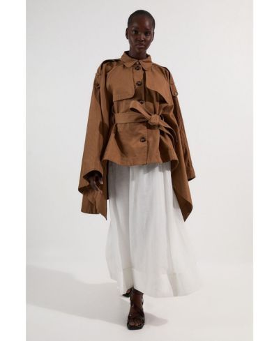 Karen Millen Women's Cape Detail Trench Coat