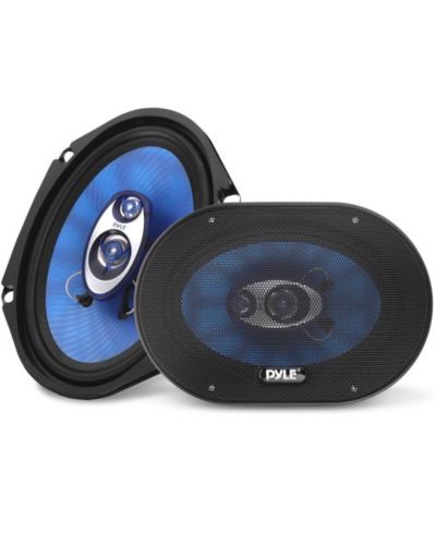 Pyle 6” x 8” Car Sound Speakers - Pyle PL683BL 3-Way 360 Watts Poly Cone, 4 Ohm, 70-20kHz, Butyl Rubber Surround