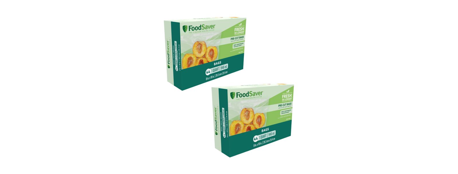 Вакуумные пакеты FoodSaver Quart Pre-Cut, 44 штуки, упаковка из 2 шт