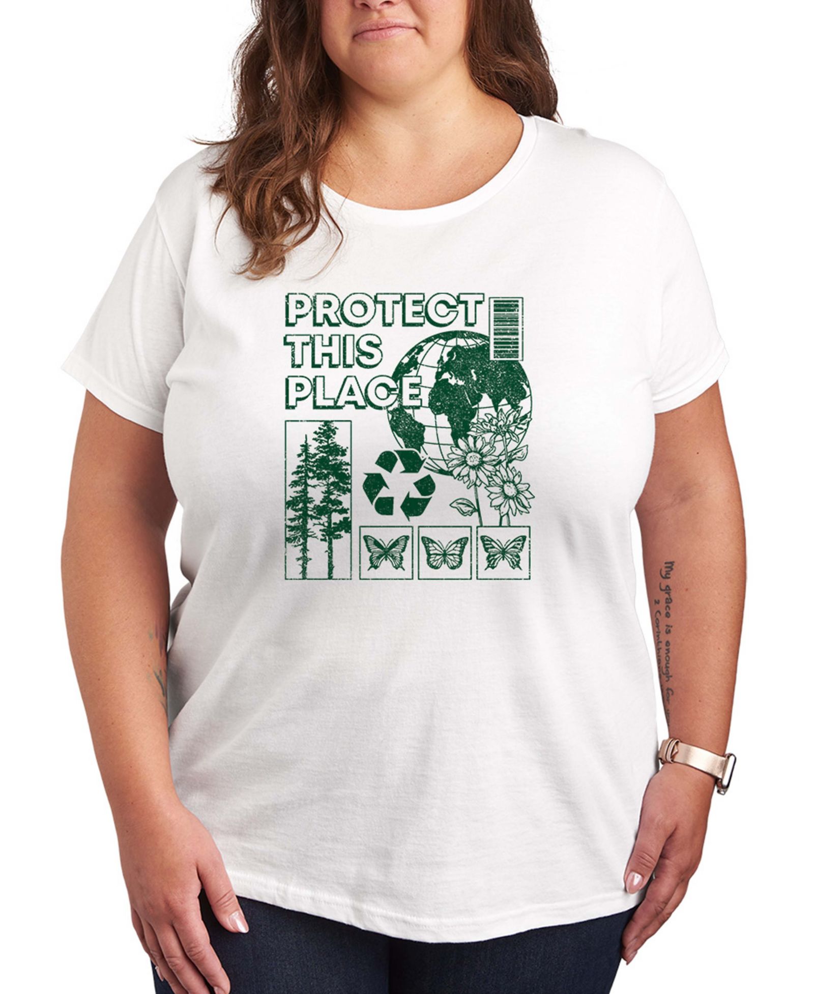 Hybrid Apparel Plus Size Instant Message Protect This Place футболка с коротким рукавом