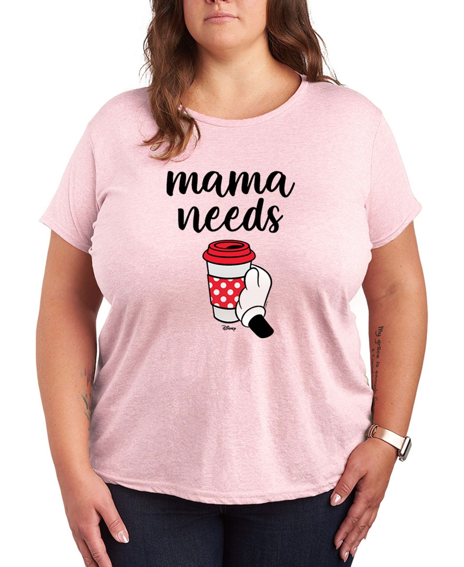 Hybrid Apparel Plus Size футболка Disney Mama Needs Coffee с принтом