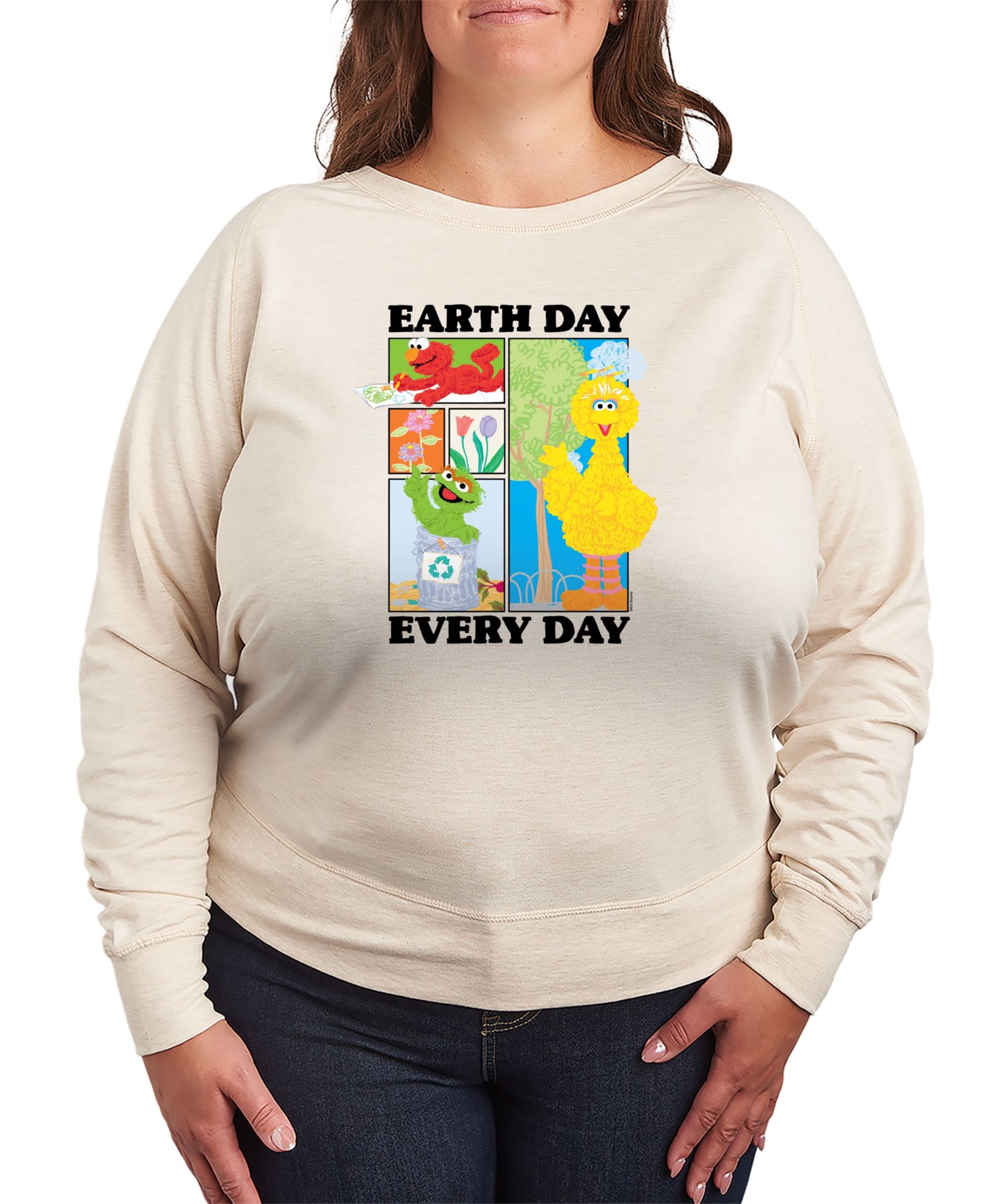 Детская футболка Hybrid Apparel Sesame Street из футера, длинный рукав, Plus Size