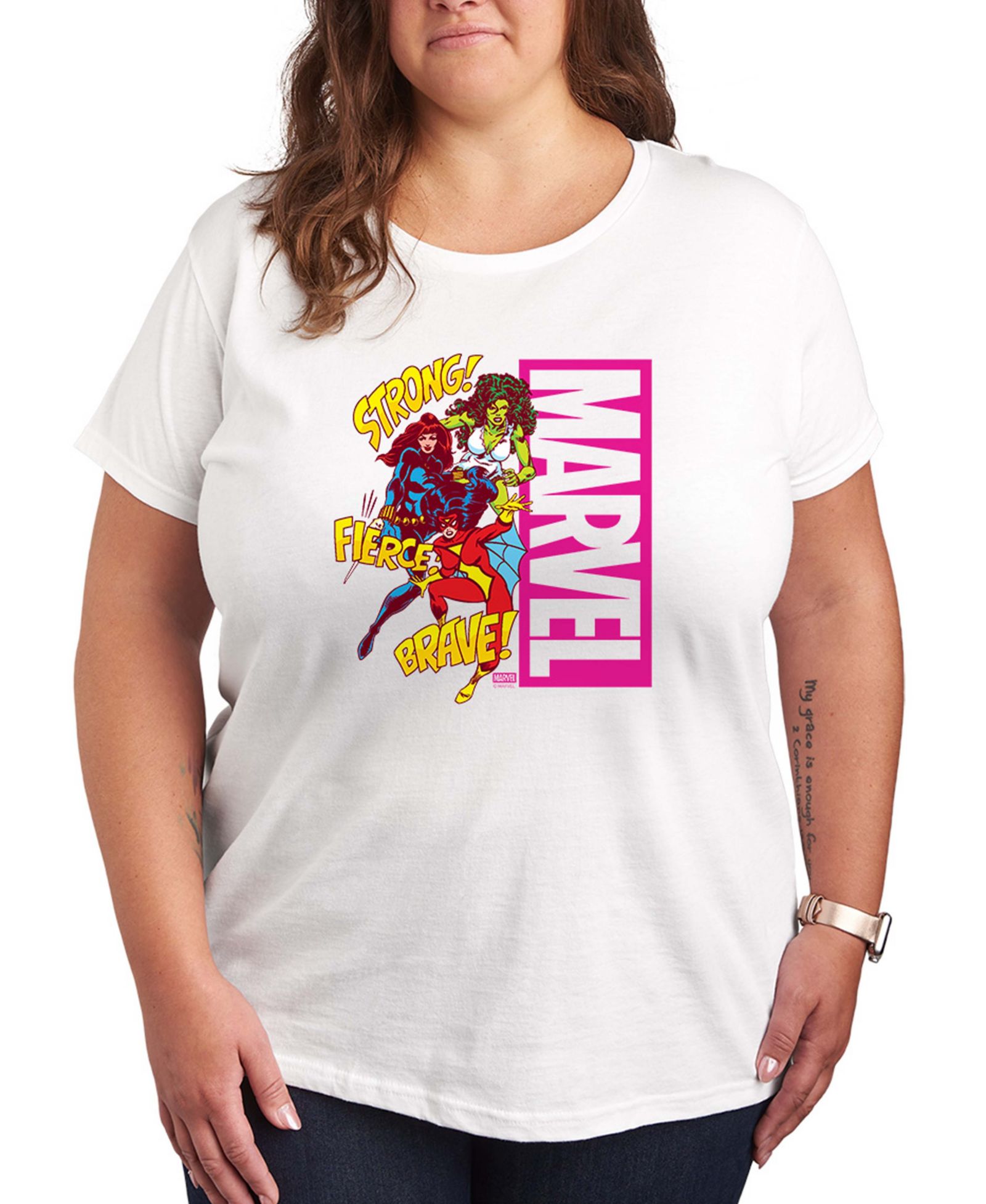 Hybrid Apparel Plus Size Marvel Sound Effects футболка с принтом, с коротким рукавом