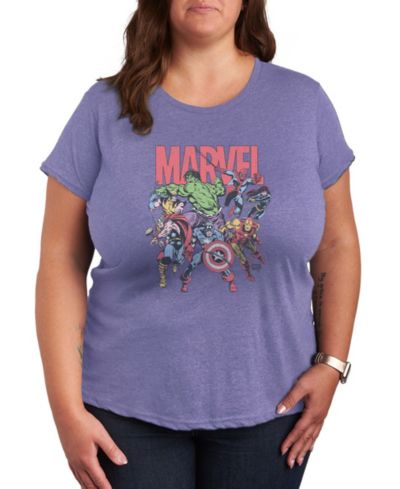 Графическая футболка Hybrid Apparel Plus Size Marvel Group Faded с коротким рукавом