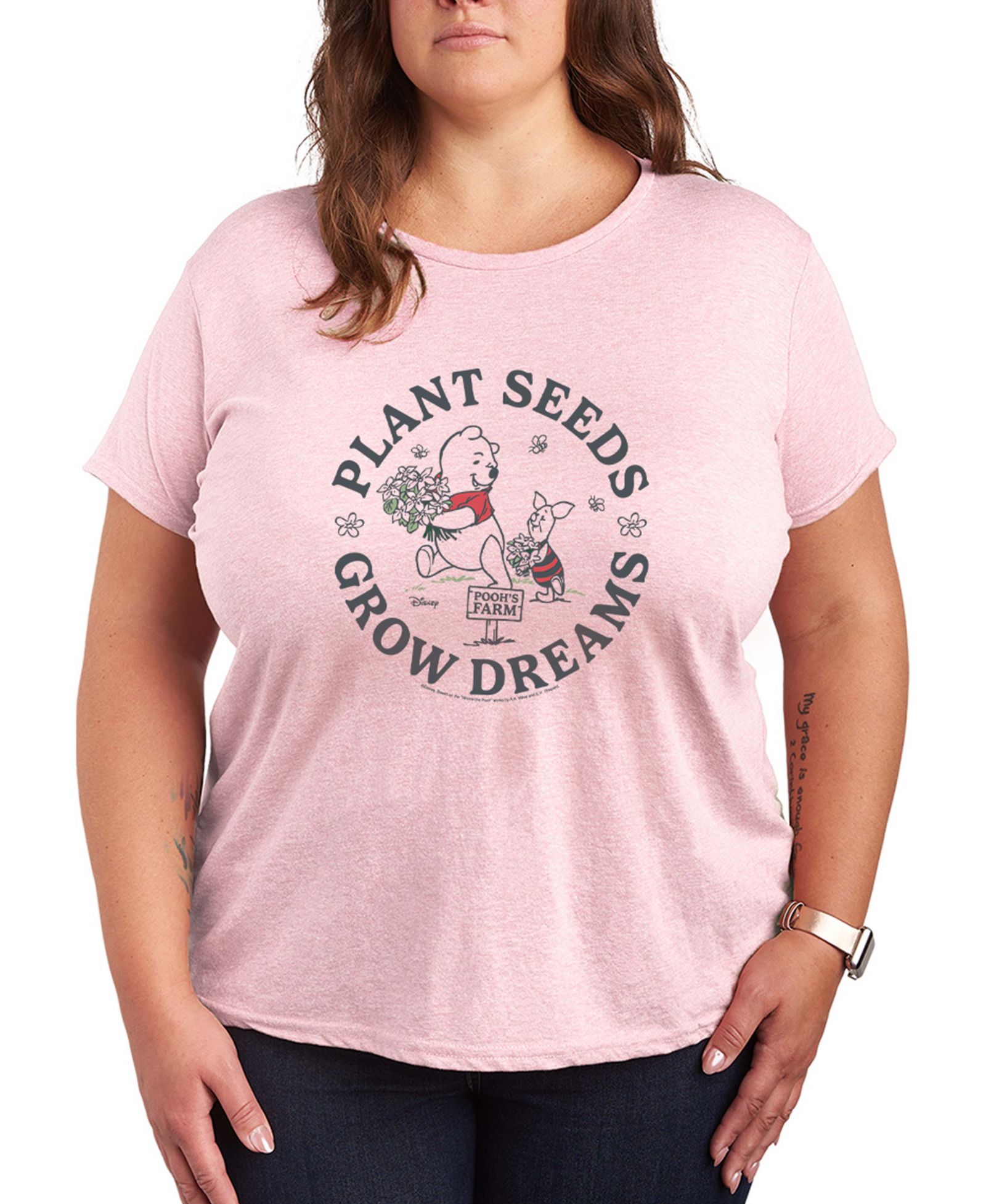 Мужская футболка Hybrid Apparel Plus Size Winnie The Pooh Farm Plant Seeds Short-Sleeve Graphic