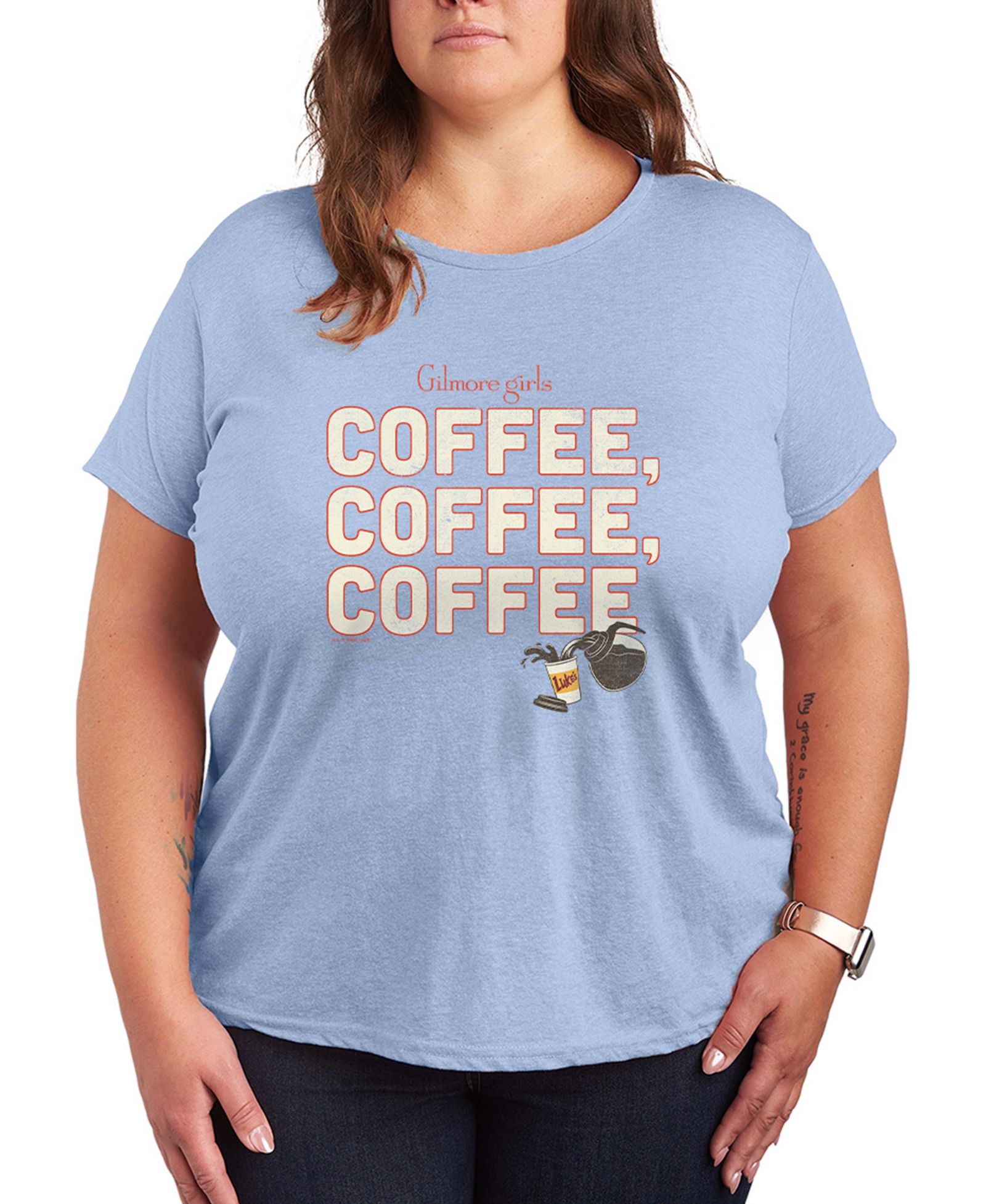 Футболка Plus Size Hybrid Apparel Gilmore Girls And Coffee с принтом