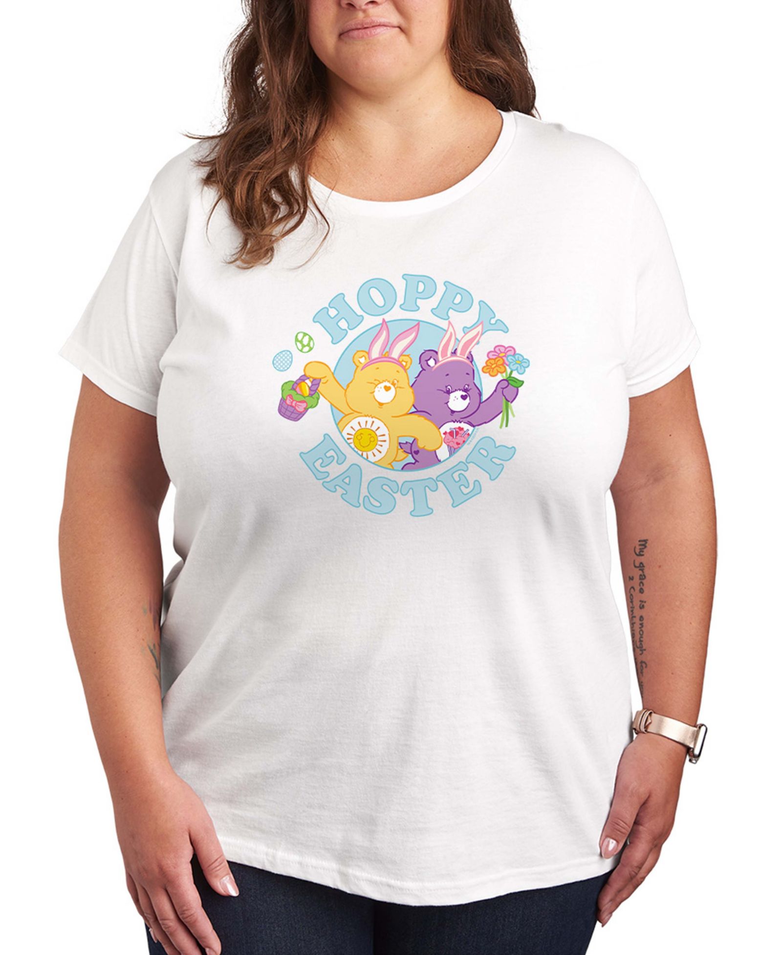 Hybrid Apparel Plus Size Care Bears Hoppy Easter Short-Sleeve Graphic T-Shirt