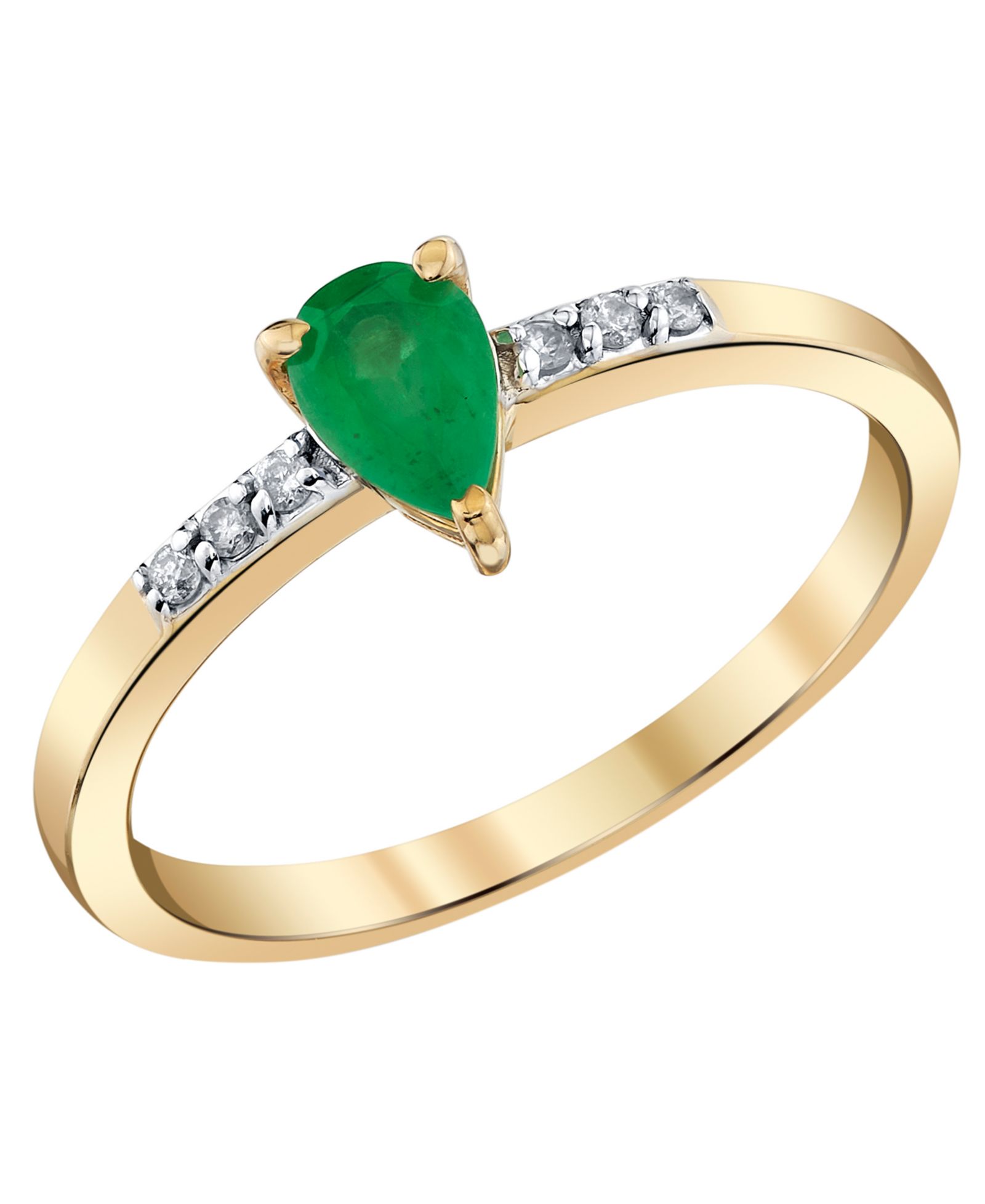 Macy's кольцо с изумрудом (3/8 ct. t.w.) и бриллиантами в 10k желтом золоте