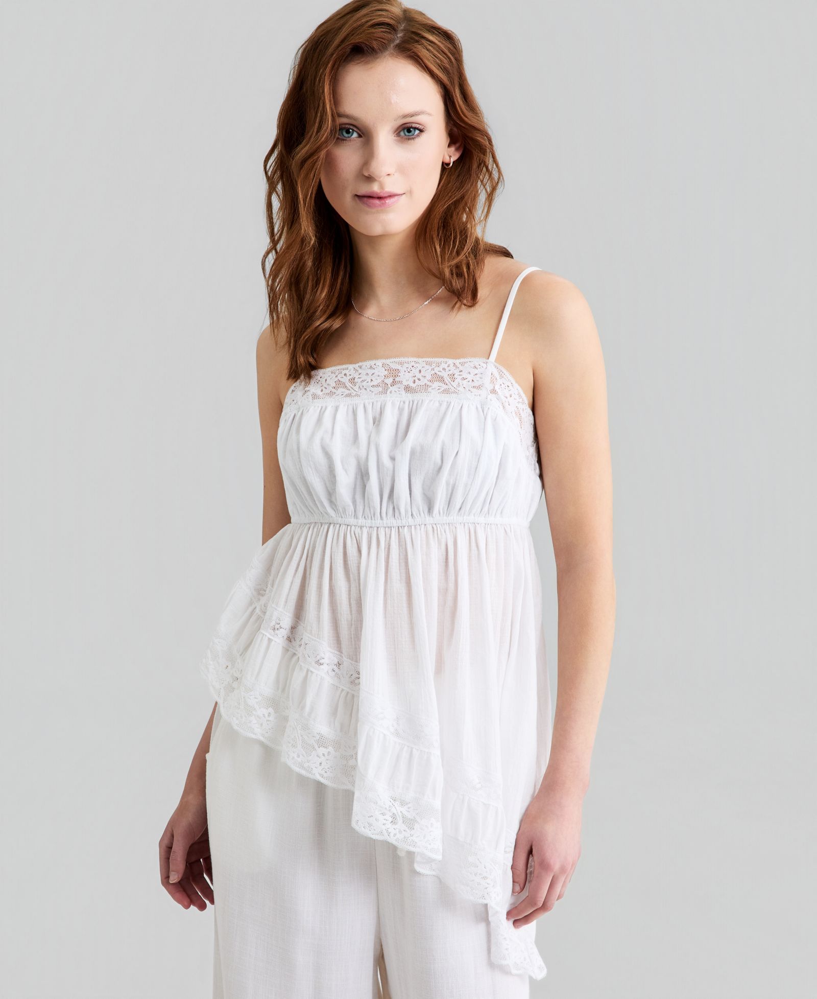 And Now This Women's Asymmetric Lace-Trim Top, Macy's Exclusive