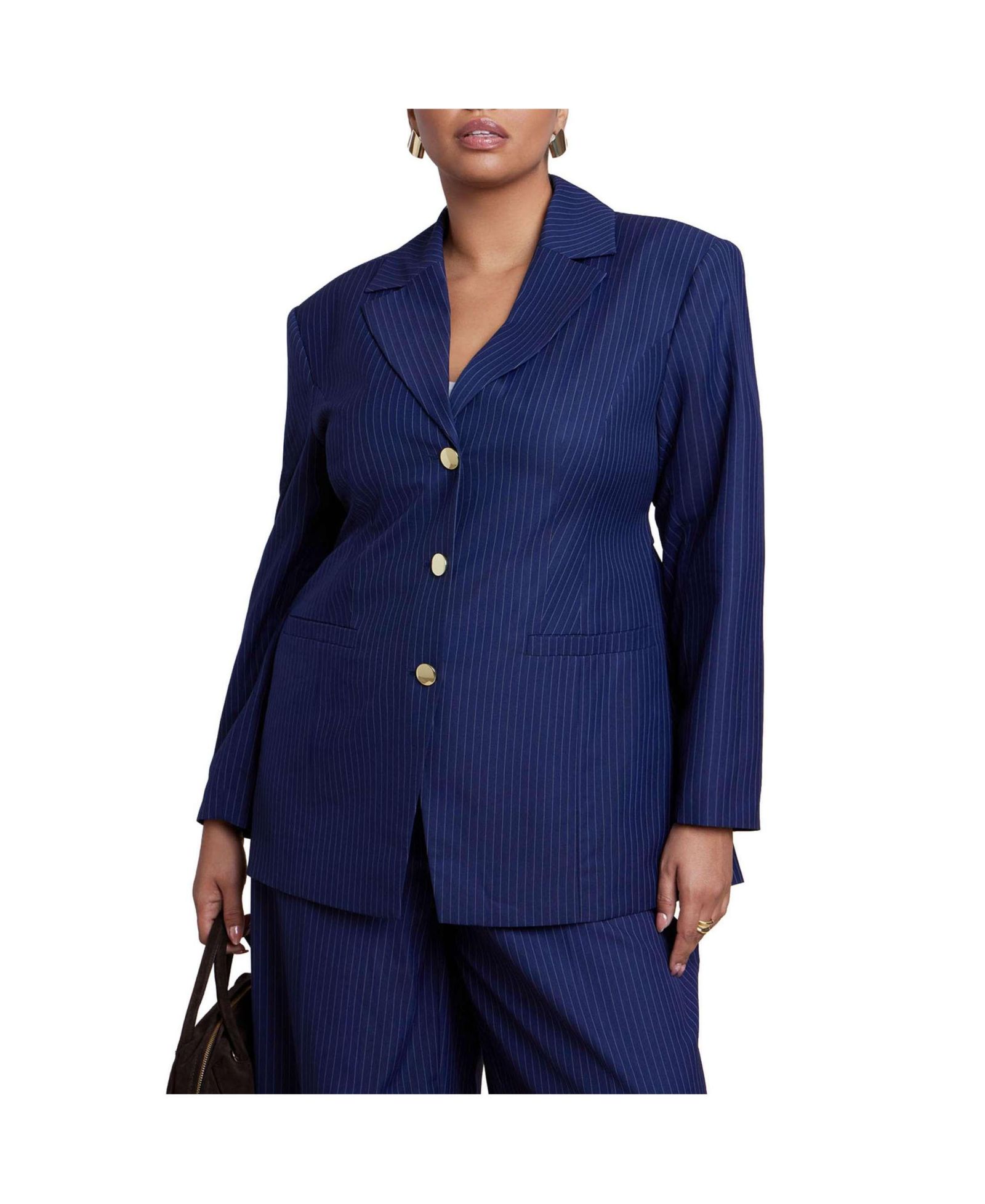 ELOQUII Women's Nipped Waist Blazer with Back Adjuster