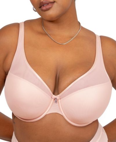 Женский бюстгальтер CURVY COUTURE Sheer Mesh Plunge T-shirt Bra