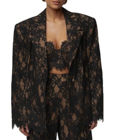 JLUXLABEL Women's Lace and Desire Blazer
