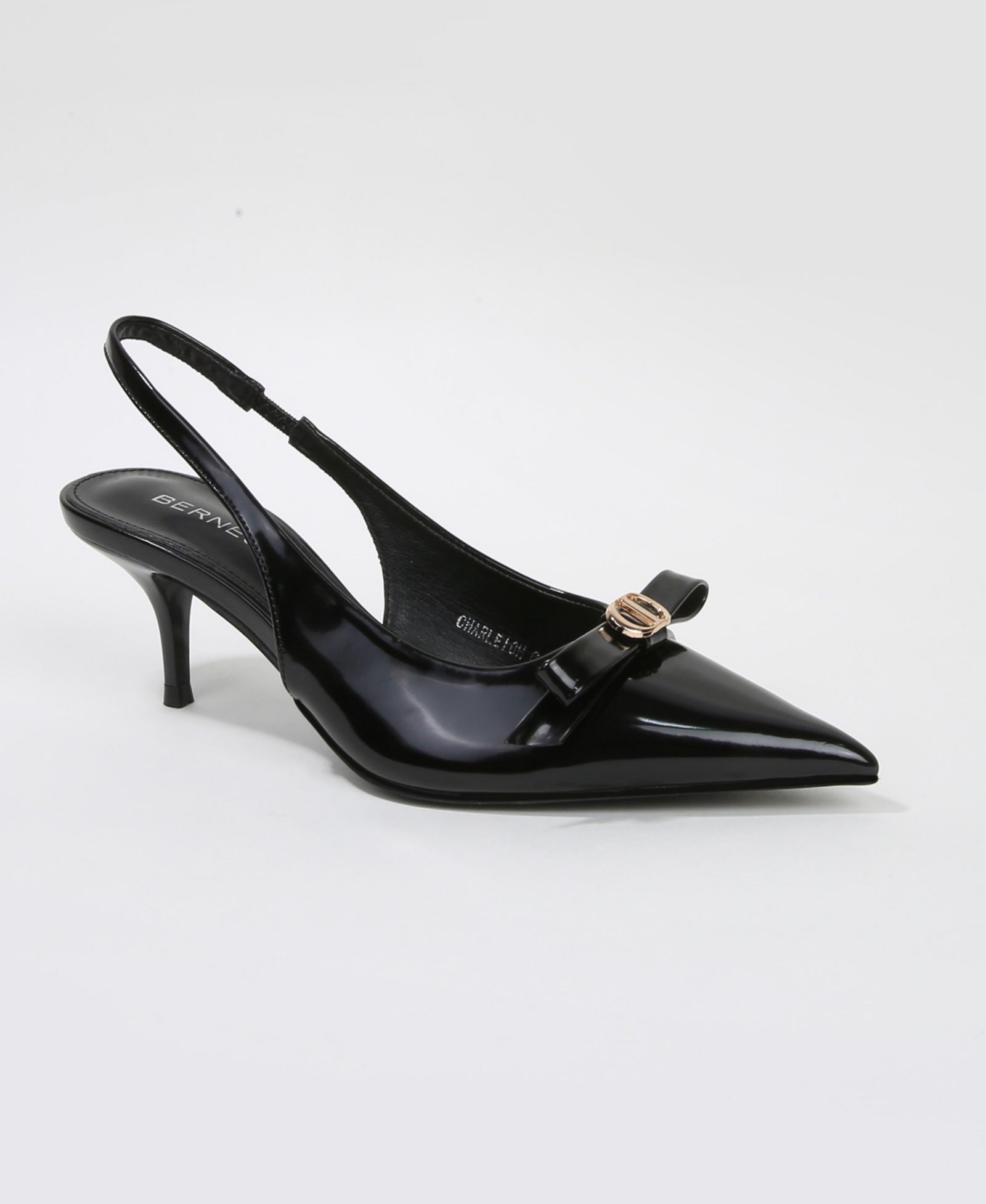 BERNESS Women's Charleigh Slingback Kitten Heels with Bow Detail