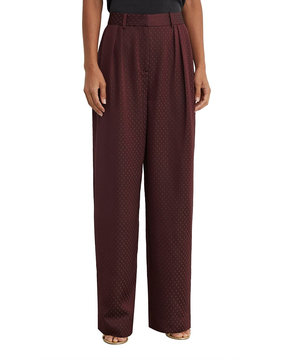 Женские широкие брюки REISS Tilly из жаккардовой ткани со складками
