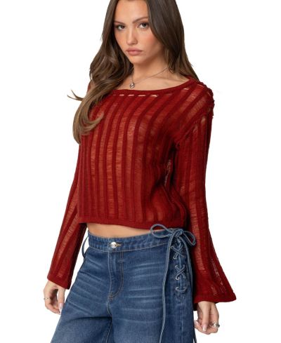 Edikted Женский трикотажный топ Sagir Sheer Ladder Knit