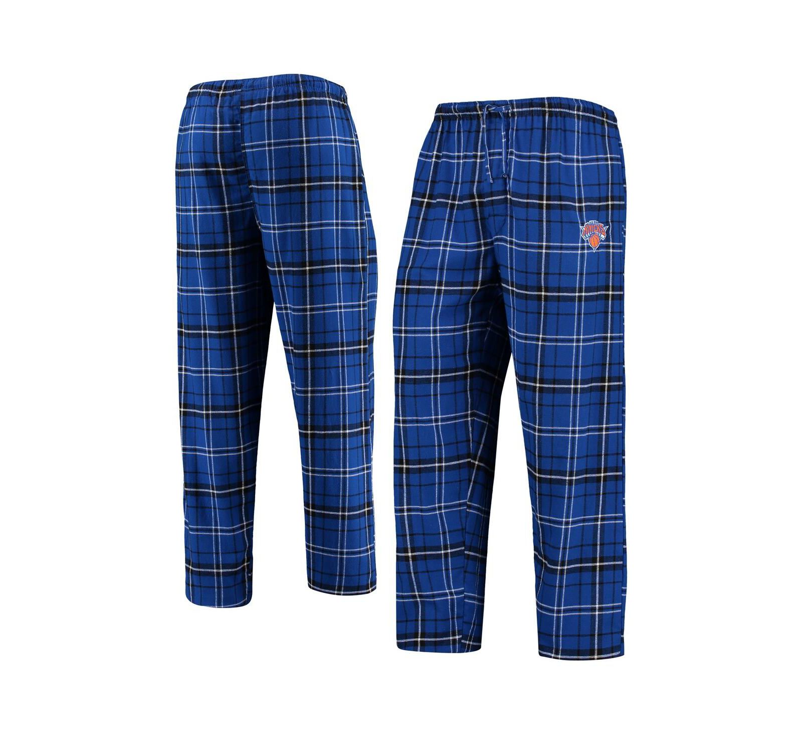 Мужские фланелевые брюки в клетку Concepts Sport New York Knicks Ultimate Blue/Black