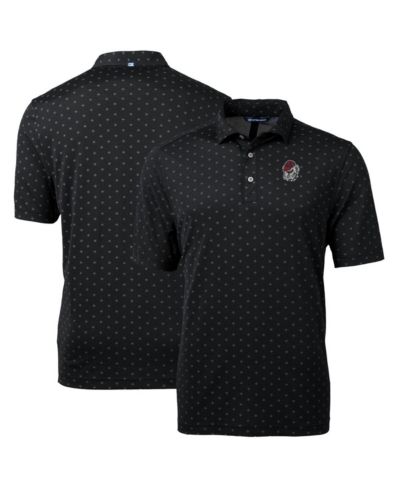 Cutter & Buck Men's Black Georgia Bulldogs Big & Tall Virtue Eco Pique Tile Print Polo Shirt