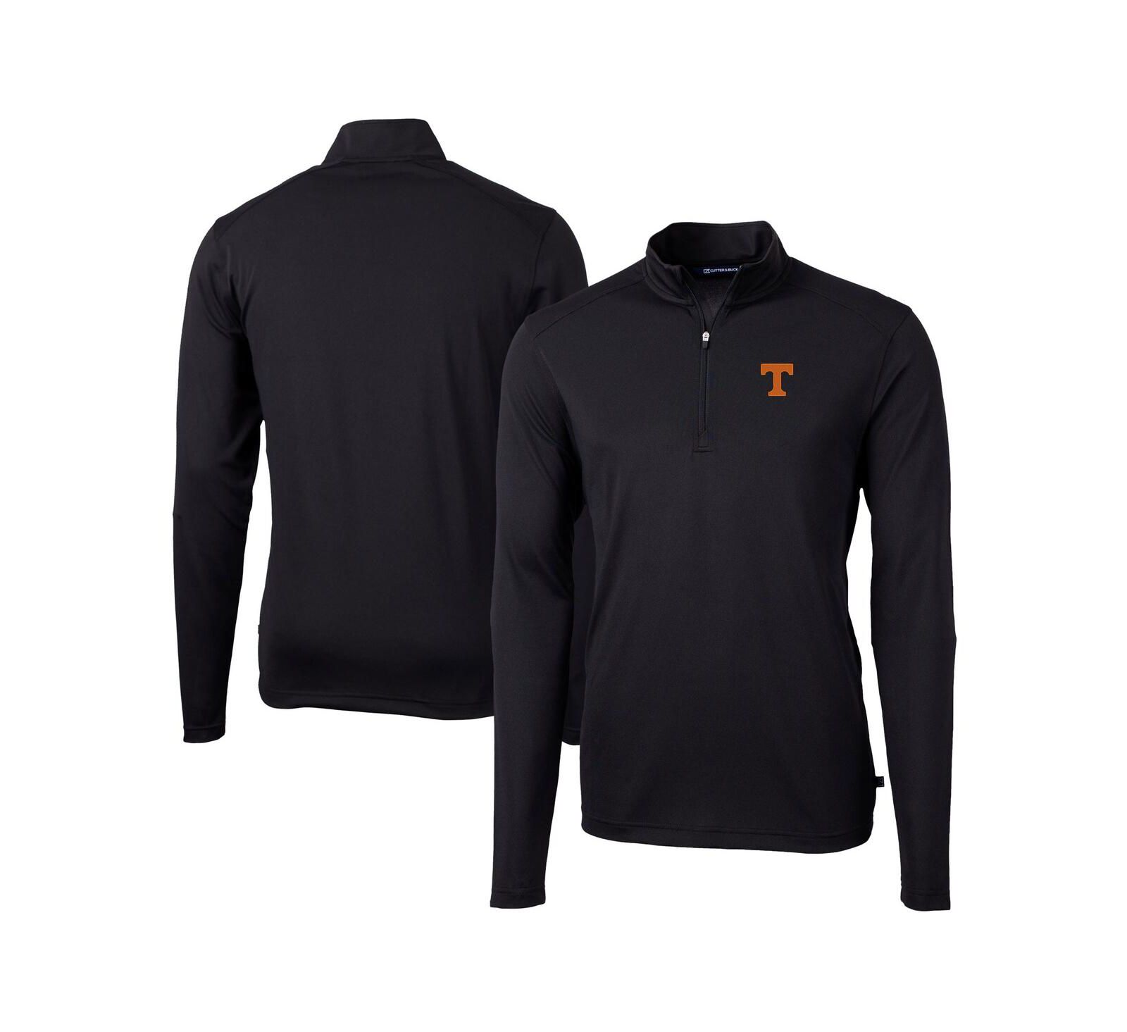 Мужская куртка Cutter & Buck Black Tennessee Volunteers Virtue Eco Pique Quarter-Zip