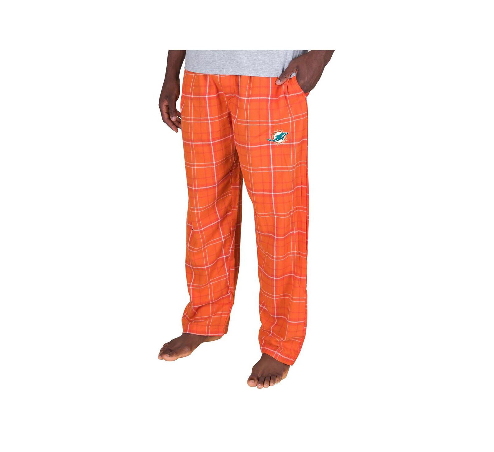 Concepts Sport Men's Orange Miami Dolphins Ultimate Plaid Flannel Pants