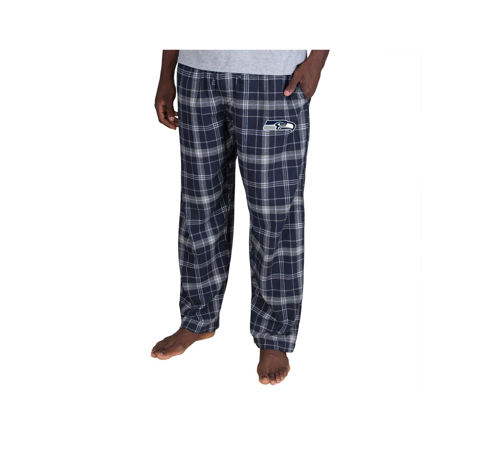 Concepts Sport Men's Navy Seattle Seahawks Ultimate Plaid Flannel Pants