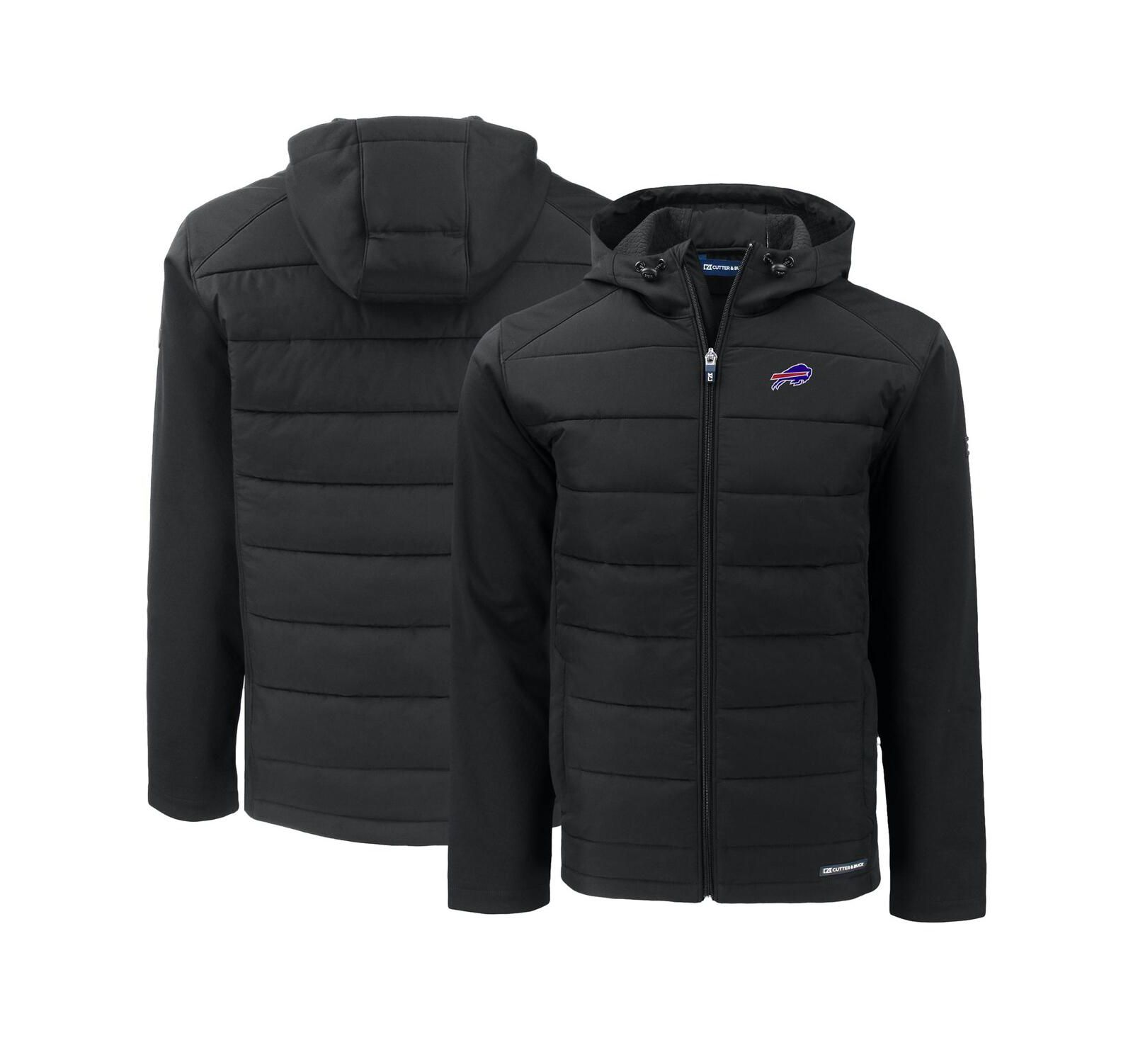 Мужская гибридная куртка Cutter & Buck Black Buffalo Bills Evoke PrimaLoft Eco Softshell Full-Zip Hooded Jacket