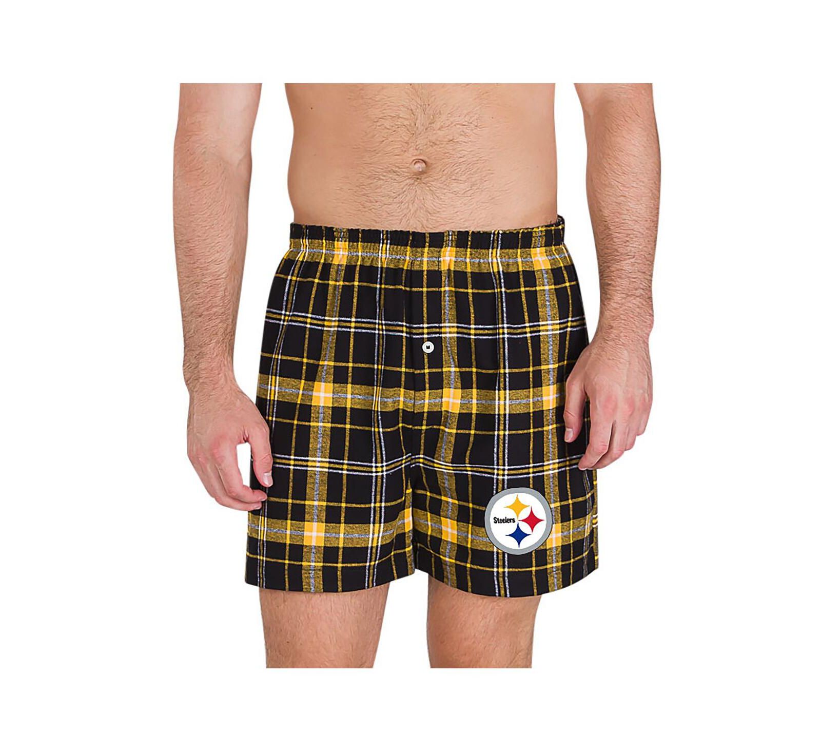 Мужские боксеры Concepts Sport Black/Gold Pittsburgh Steelers Ultimate Flannel