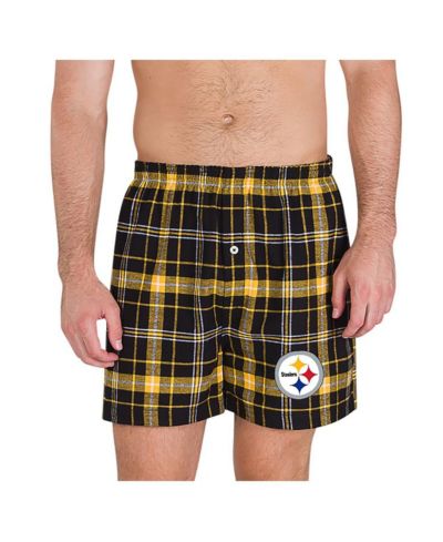 Мужские боксеры Concepts Sport Black/Gold Pittsburgh Steelers Ultimate Flannel