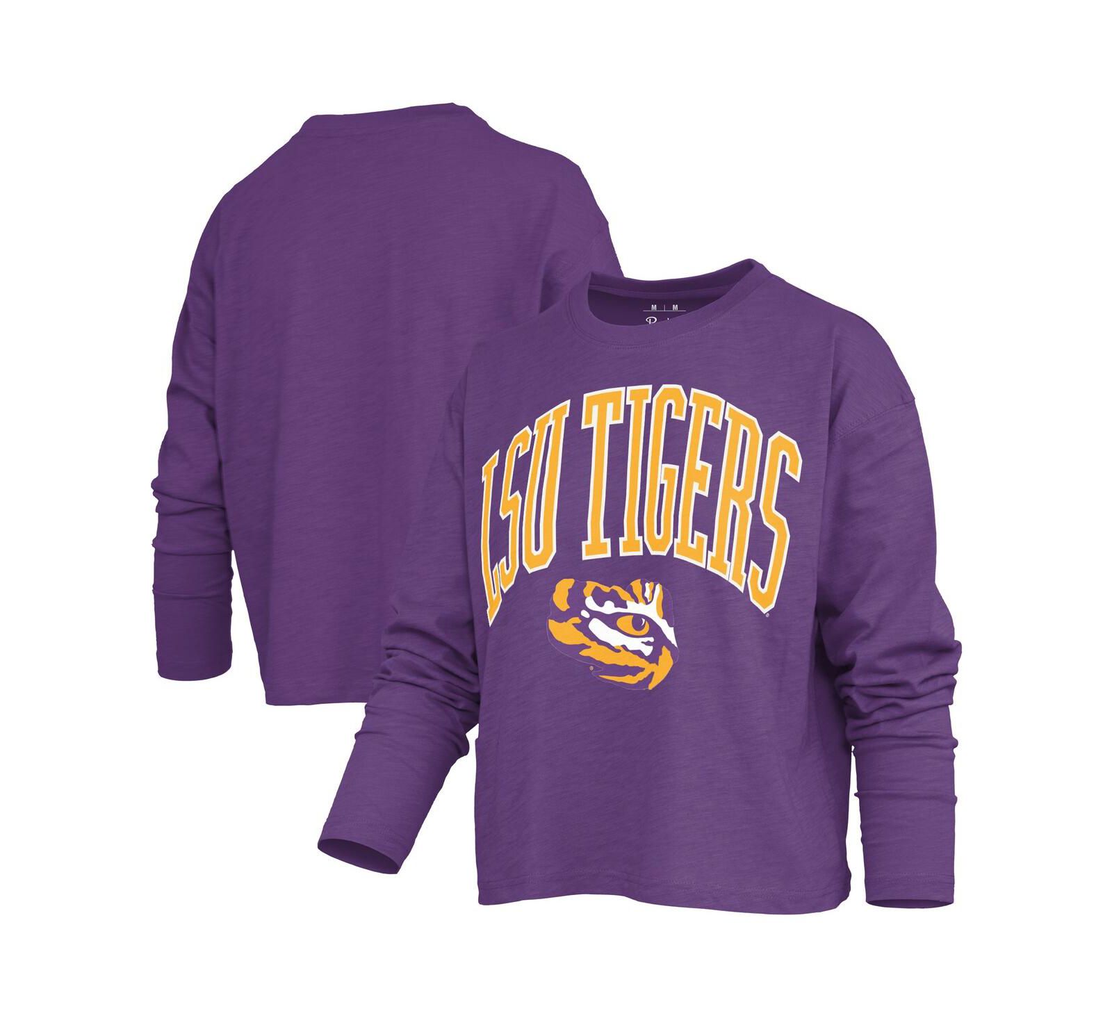 Футболка Pressbox Women's Purple LSU Tigers Motley Boxy Long Sleeve