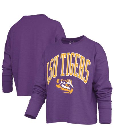 Футболка Pressbox Women's Purple LSU Tigers Motley Boxy Long Sleeve