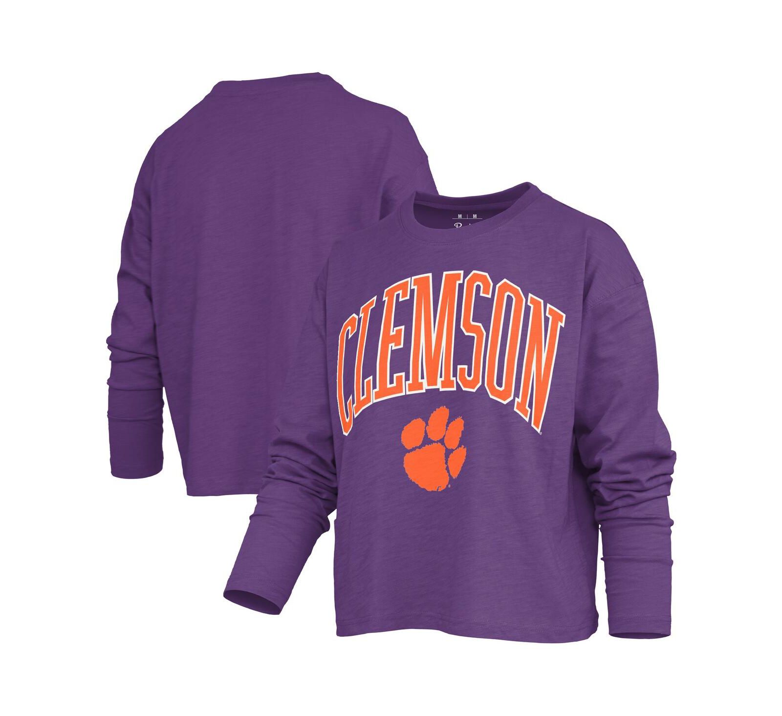 Женский укороченный лонгслив Pressbox Clemson Tigers Motley, фиолетовый